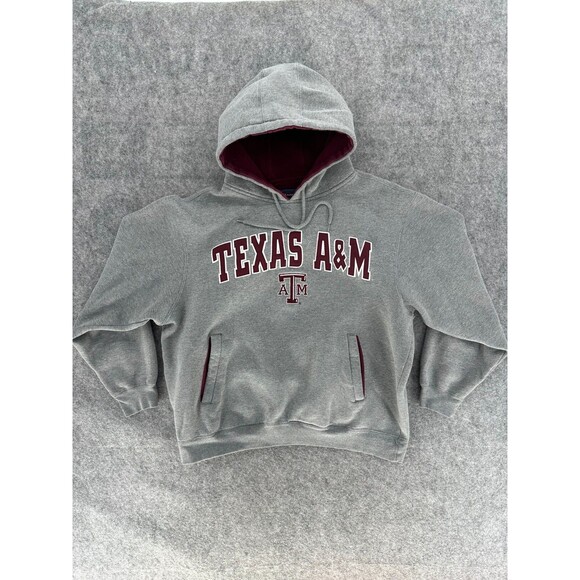 Vintage Champs Heavyweight Texas A&M Grey Hoodie Size Large - Picture 1 of 4